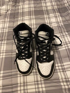 Nike Black and White High-Top Basketball Sneakers